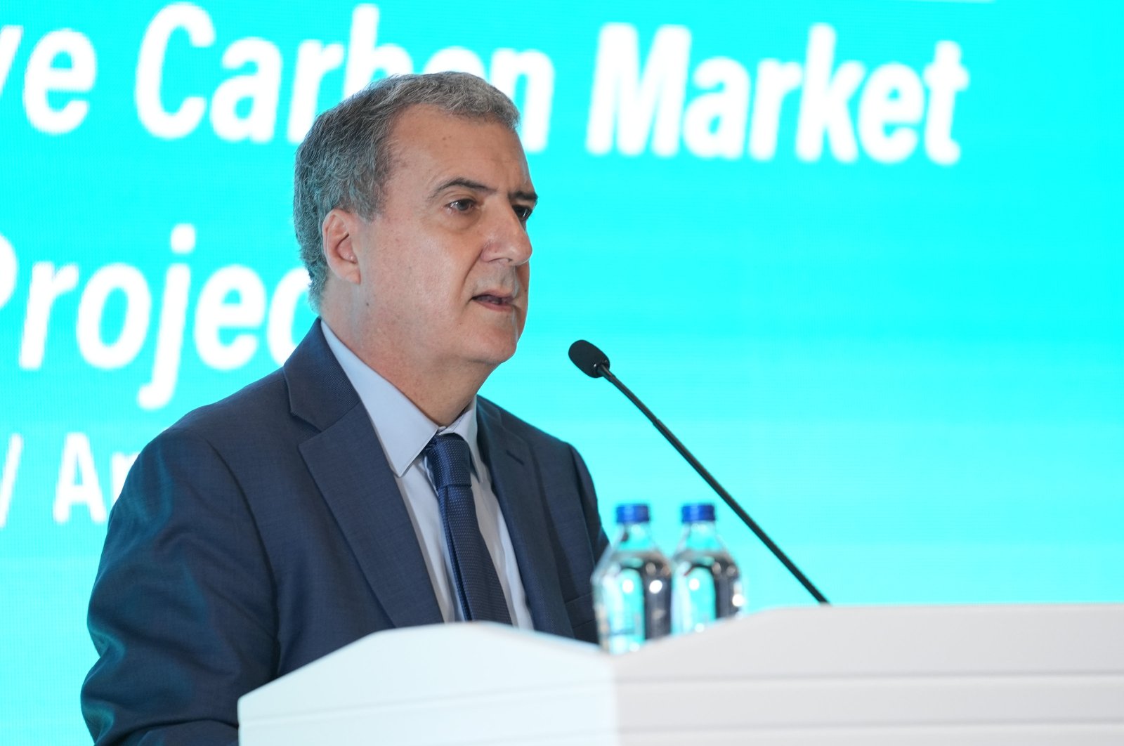 The World Bank&#039;s country director for Türkiye, Humberto Lopez delivers a speech at the Opening Meeting of Türkiye Carbon Market Development Project, Ankara, Türkiye, April 30, 2024. (AA Photo)