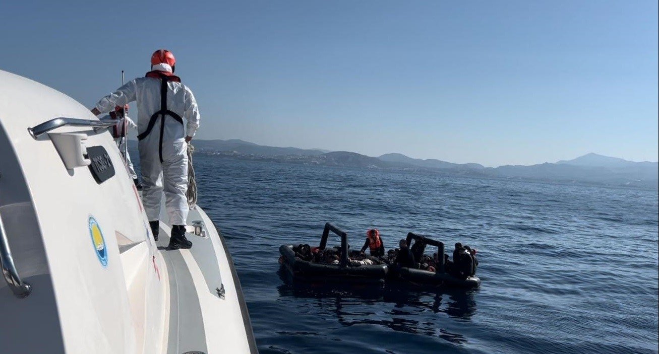 Irregular migrants pushed back by Greece rescued in Aydin province in western Türkiye. May, 2, 2024. (IHA Photos)