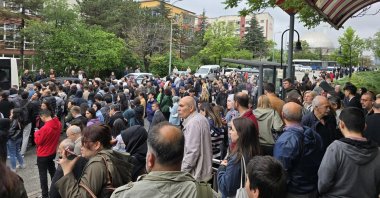 Heavy rain causes congestion at Yenimahalle metro station and on the roads in Ankara, Türkiye, May 5, 2024. (AA Photos)