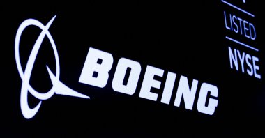 The Boeing logo is displayed on a screen at the New York Stock Exchange (NYSE) in New York, U.S., Aug. 7, 2019. (Reuters Photo)