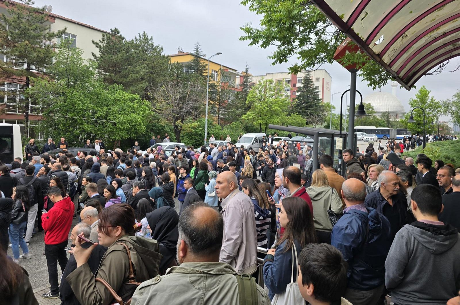 Heavy rain causes congestion at Yenimahalle metro station and on the roads in Ankara, Türkiye, May 5, 2024. (AA Photos)