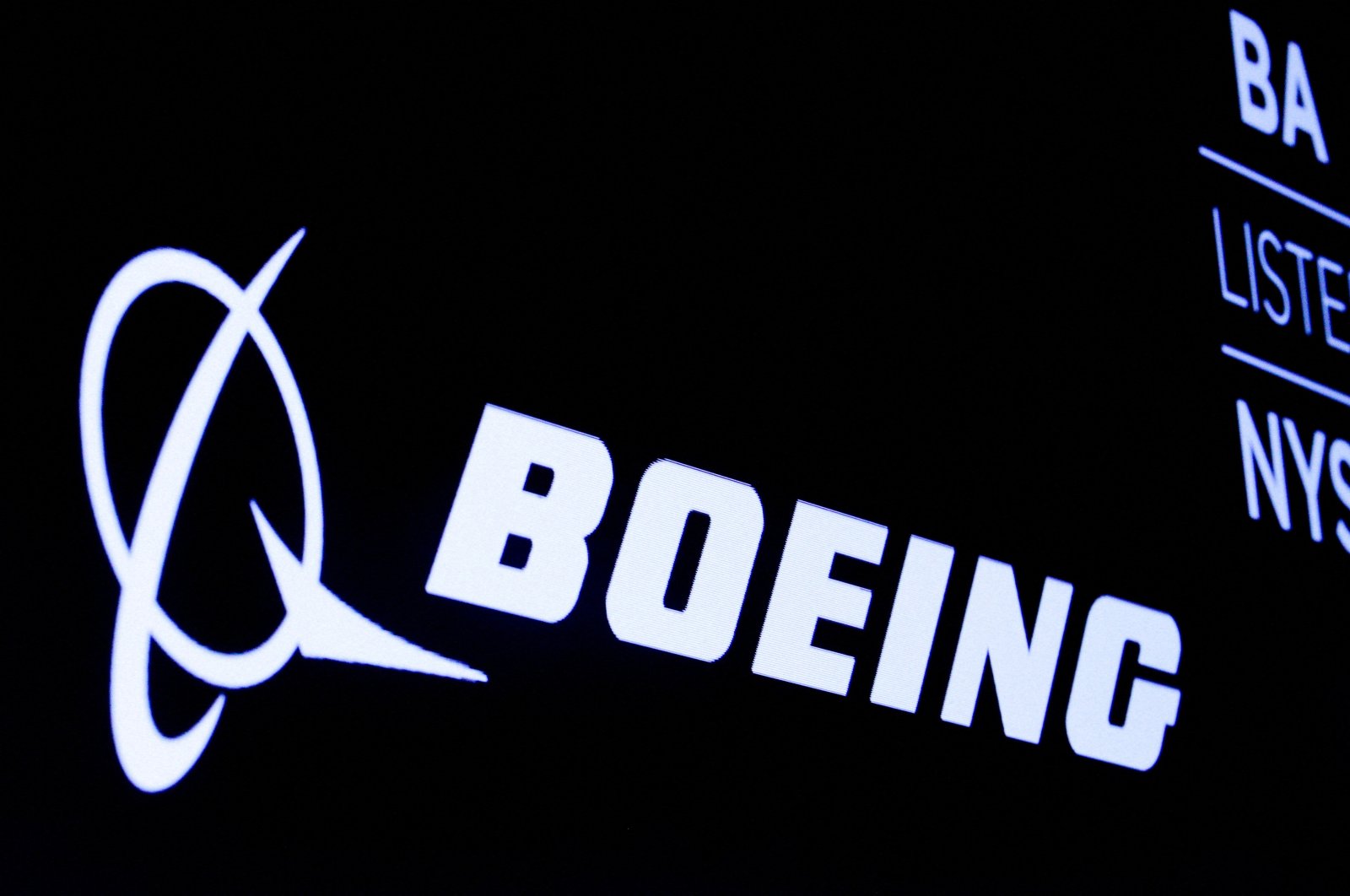 The Boeing logo is displayed on a screen at the New York Stock Exchange (NYSE) in New York, U.S., Aug. 7, 2019. (Reuters Photo)