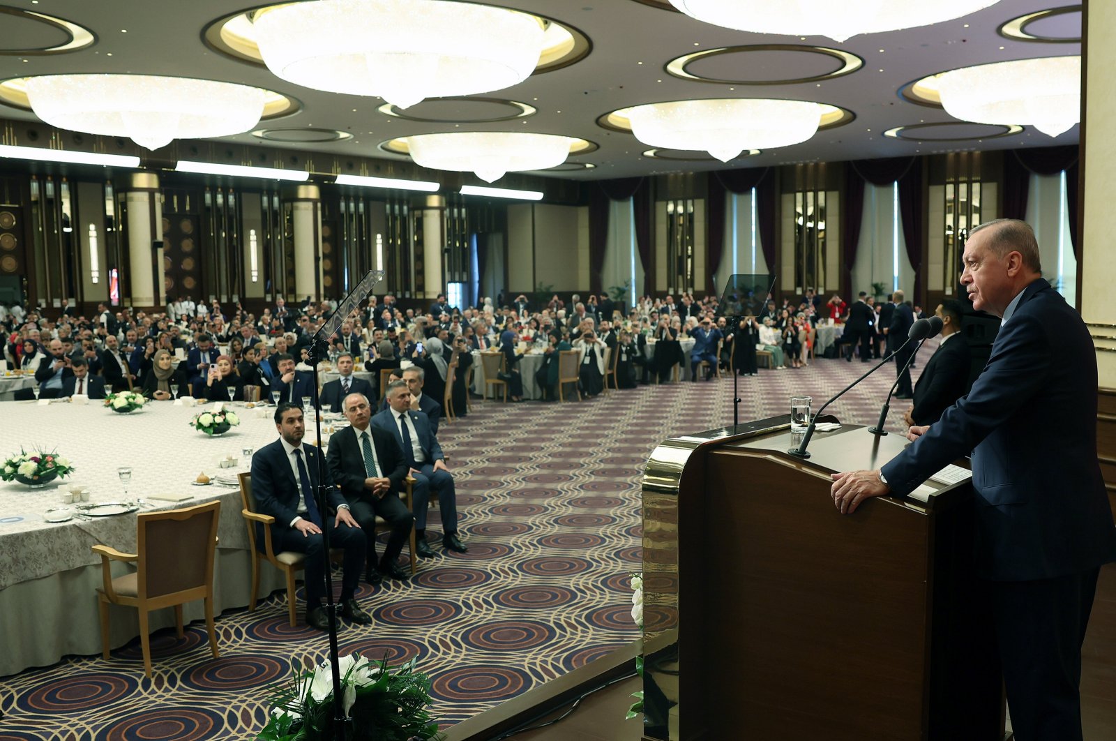 President Recep Tayyip Erdoğan addresses the event at the Presidential Complex, Ankara, Türkiye, May 2, 2024. (AA Photo)