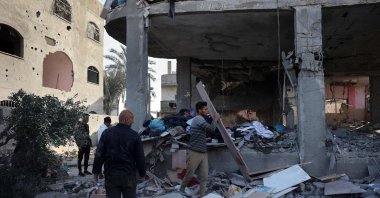 Palestinians check the damage in the aftermath of Israeli bombing, Rafah, Gaza Strip, Palestine, May 3, 2024. (AFP Photo)