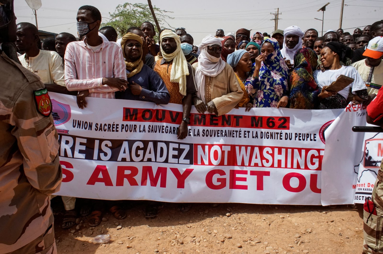 Nigeriens gather to protest against U.S. military presence, Agadez, Niger, April 21, 2024. (Reuters Photo)