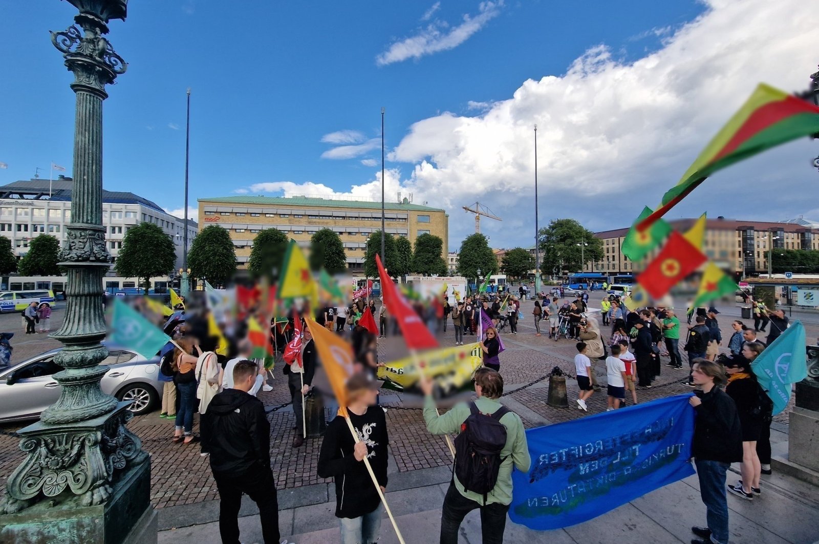 PKK/YPG terrorist sympathizers hold protests in Gothenburg, Sweden, June 20, 2022. (IHA File Photo)