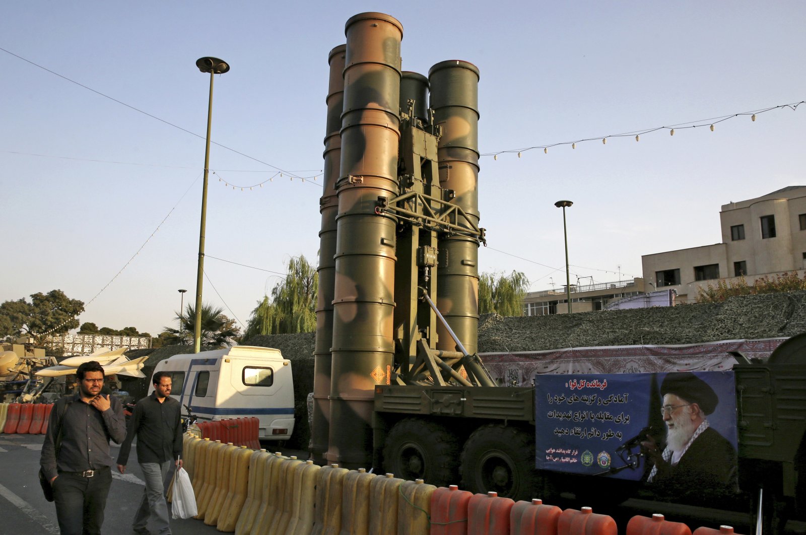 A Russian-made S-300 air defense system sits on display for the annual Defense Week, marking the 37th anniversary of the 1980s Iran-Iraq war, Baharestan Square, Tehran, Iran, Sept. 24, 2017. (AP File Photo)
