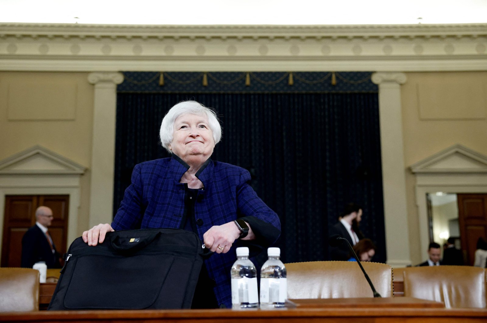 U.S. Secretary of the Treasury Janet Yellen arrives at a hearing with the House Committee on Ways and Means, Longworth House Office Building in Washington, D.C., U.S., April 30, 2024. (AFP Photo)