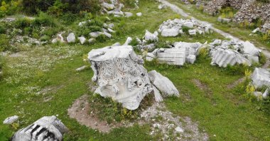 Excavation works continue in the ancient city of Cyzicos located in the Erdek district in Türkiye&#039;s Balıkesir province, May, 5, 2024. (IHA Photos)