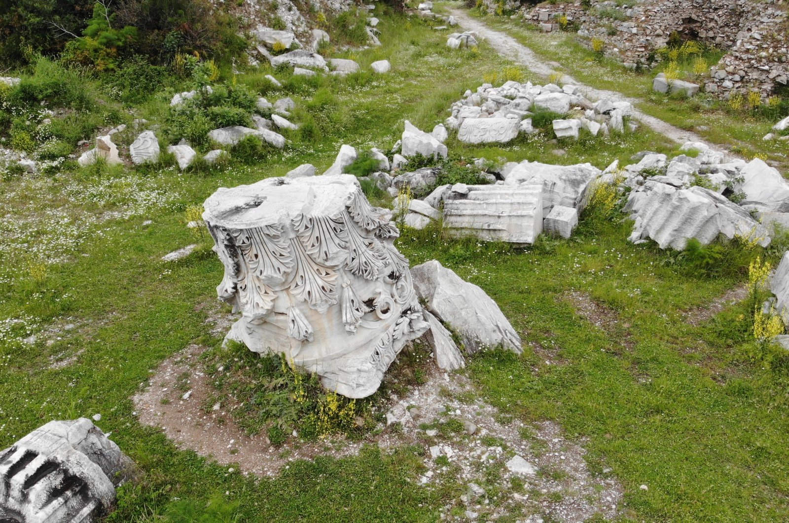 Excavation works continue in the ancient city of Cyzicos located in the Erdek district in Türkiye&#039;s Balıkesir province, May, 5, 2024. (IHA Photos)