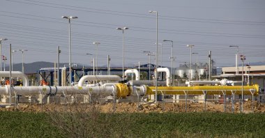 Exterior view of the natural gas pipeline supply Interconnector Greece Bulgaria IGB, inaugurated on July 8, 2022, by the Greek and Bulgarian prime minister and Azerbaijan's minister of energy, connected to the landing station of the Trans Adriatic Pipeline (TAP) near Komotini, Greece, July 30, 2022. (Reuters Photo)