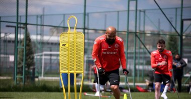 The Turkish national amputee football team players train for the upcoming 2024 European Championship, Çorum, Türkiye, May 7, 2024. (AA Photo)
