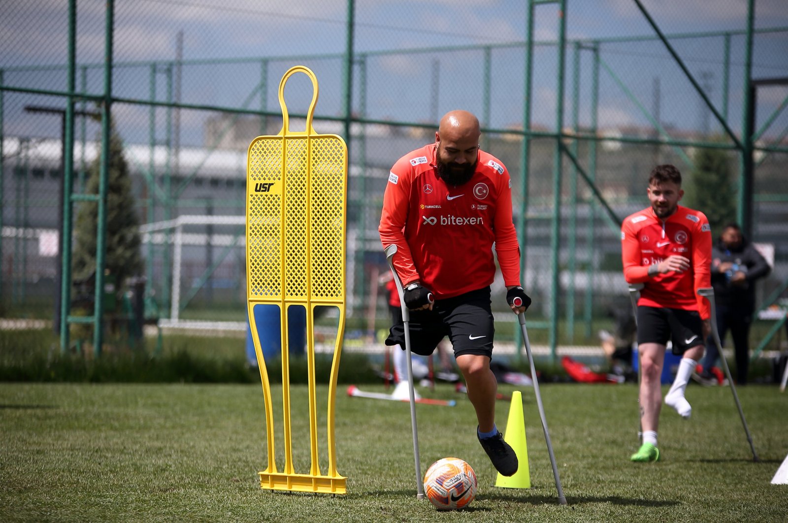 The Turkish national amputee football team players train for the upcoming 2024 European Championship, Çorum, Türkiye, May 7, 2024. (AA Photo)