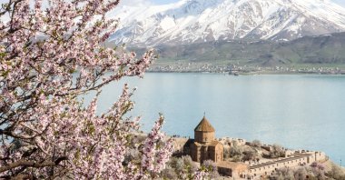 Akdamar Island in Türkiye&#039;s eastern city of Van, May 7, 2024. (AA Photos)