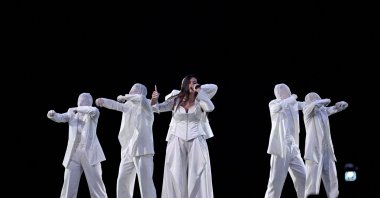 Artist Iolanda, representing Portugal, performs during the first rehearsal of the first semifinal of the 68th edition of the Eurovision Song Contest (ESC) at Malmo Arena in Malmo, Sweden, May 6, 2024. (Reuters Photo)