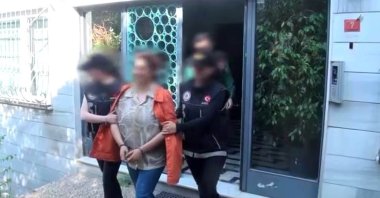 Singer and musician Kalben Sağdıç is detained during a drug operation in Istanbul, Türkiye, May 8, 2024. (IHA Photo)