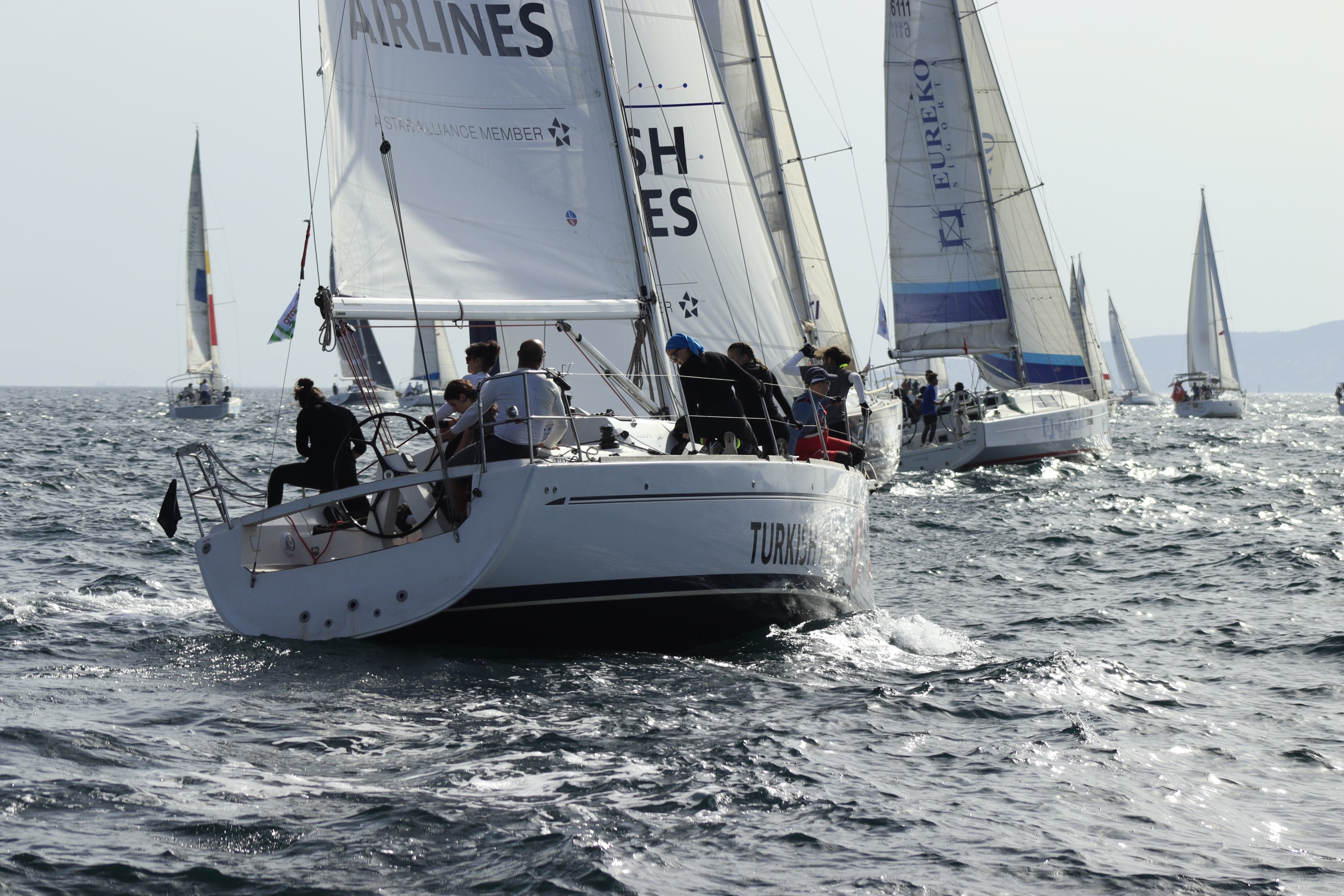 Yachts in action during the 4th Presidential International Yacht Race, Istanbul, Türkiye, Oct. 27, 2023. (Courtesy of Sail Türkiye)