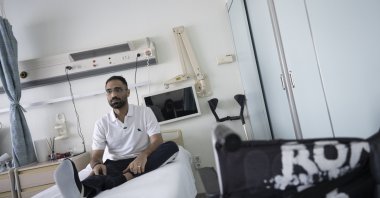 Mohammed Abo Aseker rests in his hospital bed, Ankara, Türkiye, May 8, 2024. (AA Photo)