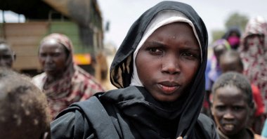 Amani Abdullah, 20, a Sudanese woman from el-Geneina in Sudan's Darfur region, mourns her husband, who was killed by the Rapid Support Forces (RSF), Adre, Chad July 25, 2023. (Reuters Photo)