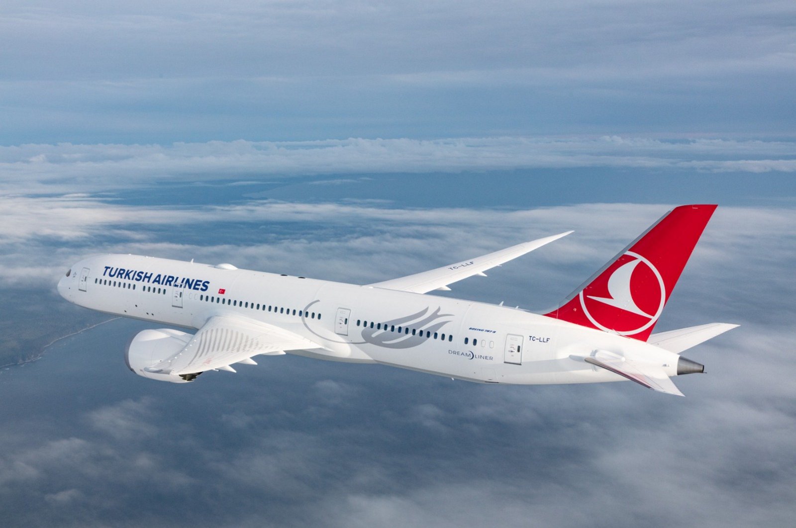 A Turkish Airlines plane is seen in the air, May 9, 2024. (AA Photo)
