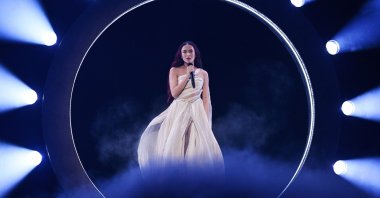 Eden Golan, representing Israel with the song &quot;Hurricane,&quot; performs during the second semifinal of the 68th edition of the Eurovision Song Contest (ESC) at the Malmo Arena, Malmo, Sweden, May 9, 2024. (EPA Photo)