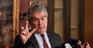 Galatasaray presidential candidate Süheyl Batum addresses the press ahead of the upcoming ordinary general assembly and election, Istanbul, Türkiye, May 9, 2024. (AA Photo)