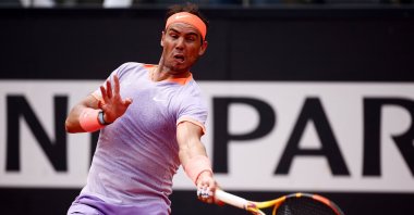 Spain's Rafael Nadal in action during his round of 128 match against Belgium's Zizou Bergs at the Italian Open, Rome, Italy, May 9, 2024. (Reuters Photo)
