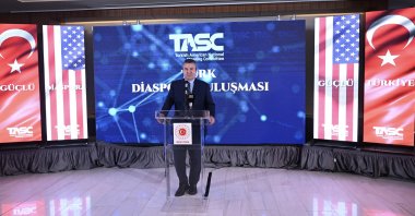 Ambassador Sedat Önal speaks at a conference with the Turkish diaspora in the U.S., April 21, 2024. (AA File Photo)