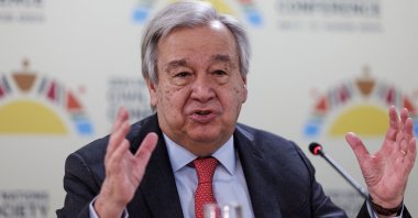U.N. Secretary-General Antonio Guterres gives a press conference in Nairobi, Kenya, May 10, 2024. (AFP Photo)