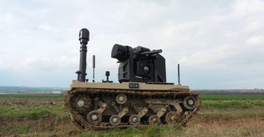 A front view of the unmanned land vehicle Barkan developed by Turkish defense giant Havelsan, Türkiye, May 10, 2024. (AA Photo)