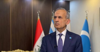 Iraqi Turkmen Front President Hasan Turan speaks in an interview in Kirkuk, Iraq, April 26, 2024. (AA Photo)