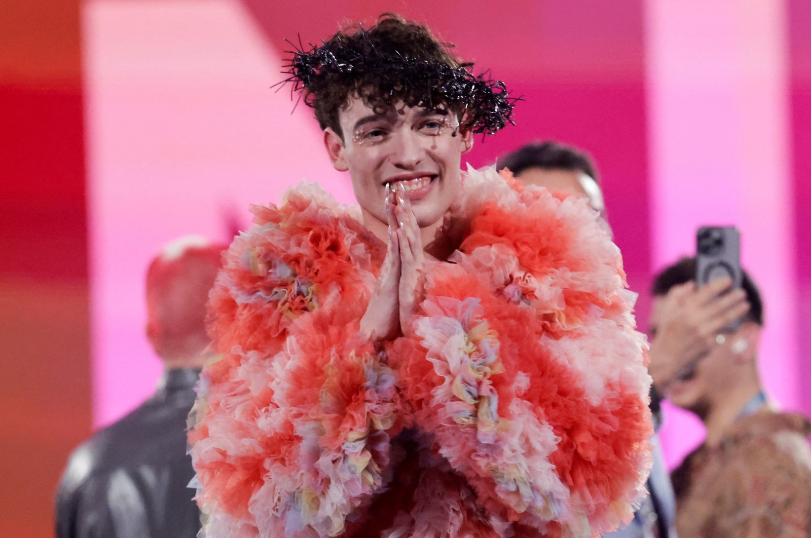 Nemo, representing Switzerland, reacts after winning during the Grand Final of the 2024 Eurovision Song Contest, Malmo, Sweden, May 11, 2024. (Reuters Photo)