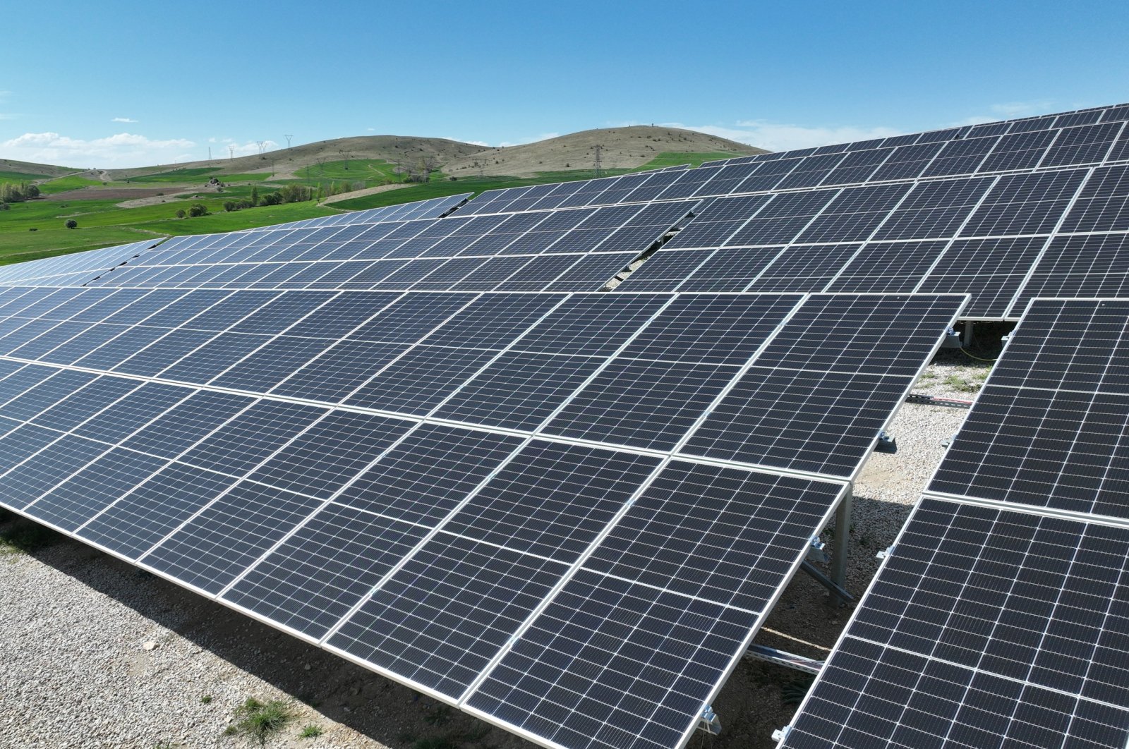 A general view of installed solar panels in central Konya province, Türkiye, April 28, 2024. (IHA Photo)