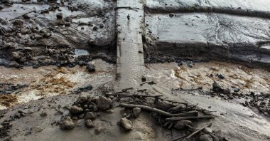 A drone view shows an area affected by heavy rain brought flash floods and landslides in Tanah Datar, West Sumatra province, Indonesia, May 12, 2024. (Reuters Photo)