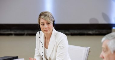Canadian Minister of Foreign Affairs Melanie Joly attends the G7 foreign ministers meeting on Capri island, on April 18, 2024. (AFP Photo)