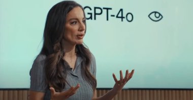 OpenAI CTO Mira Murati speaks during a live stream announcement on the launch of the new GPT-4o model, May 13, 2024. (Screengrab/Courtesy of OpenAI)