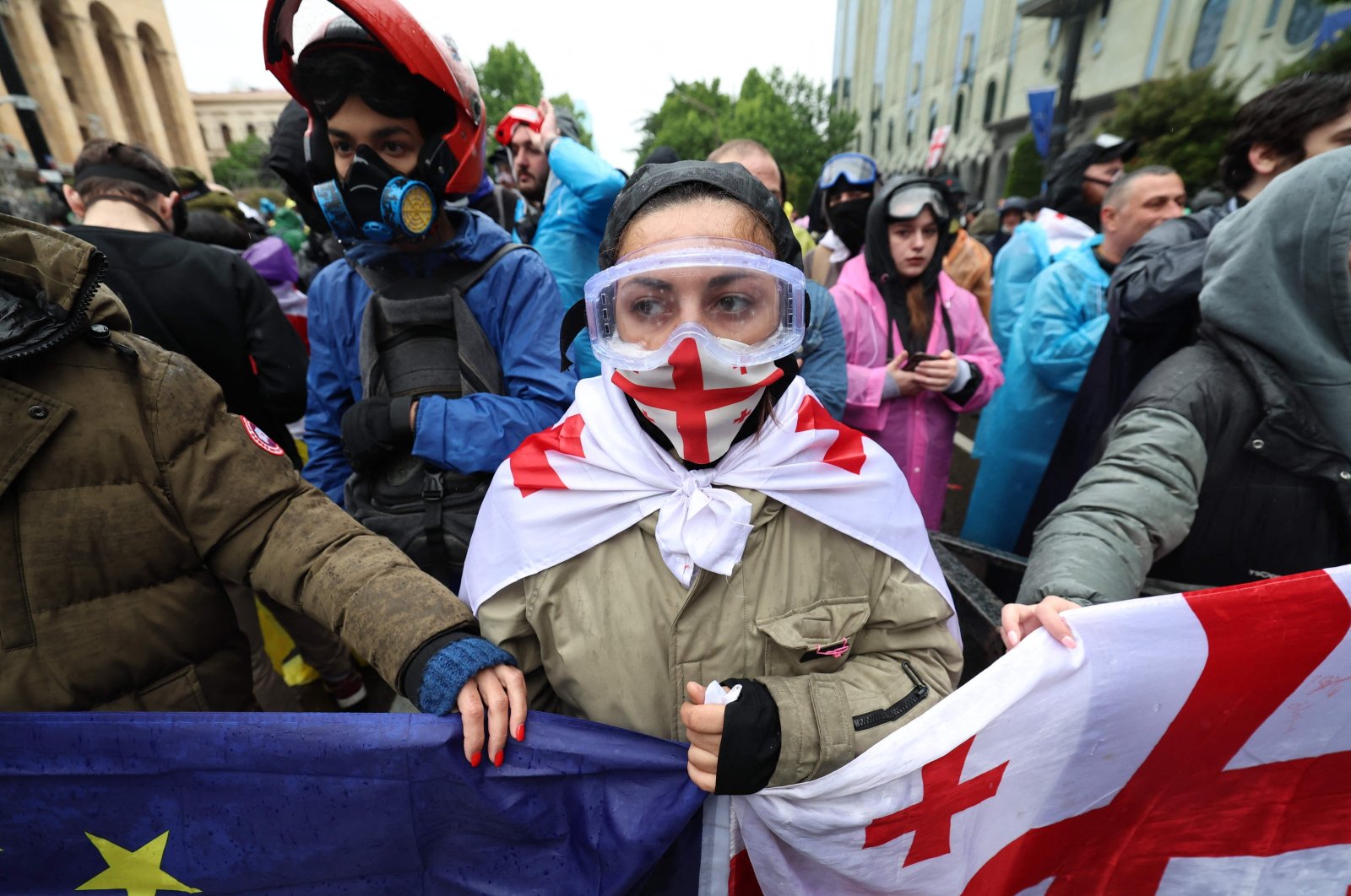 Georgian protesters rally against the controversial &quot;foreign influence&quot; bill in Tbilisi, Georgia, May 14, 2024. (AFP Photo)