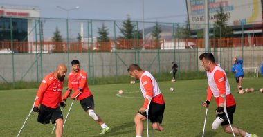 The Turkish amputee national football team trains for the 2024 European Championships, Çorum, Türkiye, May 15, 2024. (AA Photo)