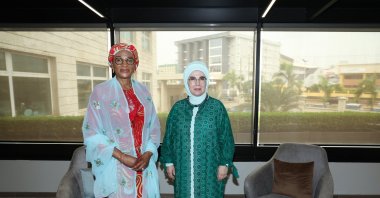 First lady Emine Erdoğan meets with Nigeria's first lady, Remi Tinubu, Abuja, Nigeria, May 15, 2024. (AA Photo)