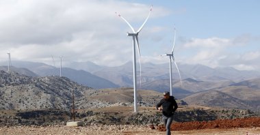 Wind turbines are seen in Kayseri, central Türkiye, Oct. 21, 2022. (AA Photo)