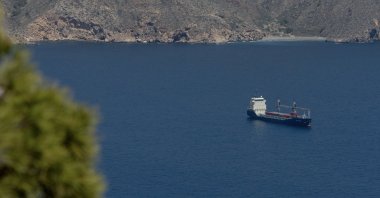 The ship "Borkum" is seen near the Cartagena port, Spain, May 16, 2024. (AA Photo)