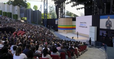 Alphabet CEO Sundar Pichai speaks at a Google I/O event in Mountain View, California, U.S., May 14, 2024. (AP Photo)