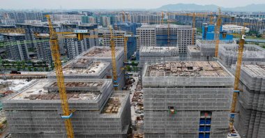 Residential buildings are under construction in Hangzhou, eastern China, Zhejiang province, May 17, 2024. (AFP Photo)
