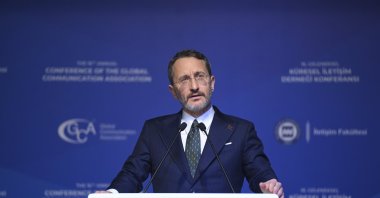 Communications Director Fahrettin Altun speaks at a communications conference in Ankara  May 15, 2024. (AA File Photo)