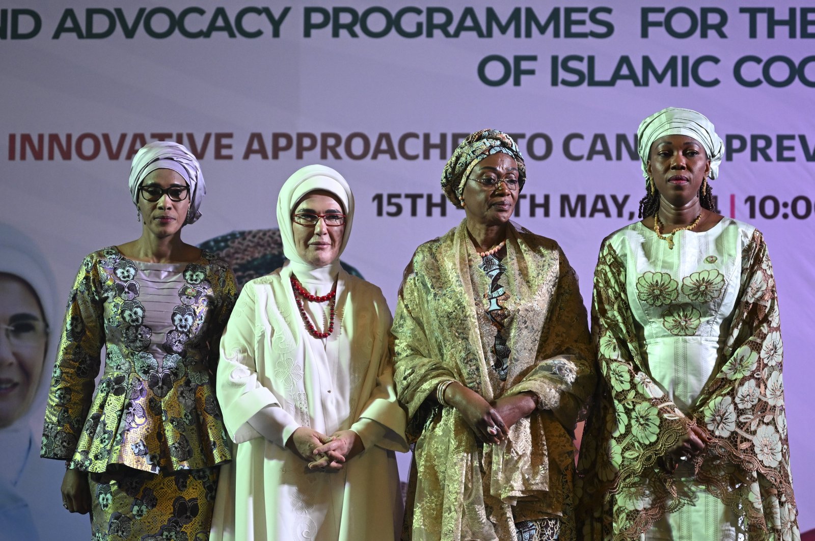 First lady Emine Erdoğan (2nd L), attended as the guest of honor at the OIC African Countries&#039; Cancer Awareness and Support Program, Abuja, Nigeria, May 16, 2024. (AA Photo)