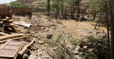 A view of flood-affected areas after flash floods in Ghor Province, Afghanistan, May 18, 2024. (EPA Photo)