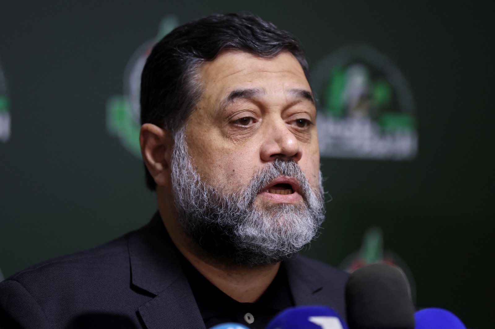 Usamah Hamdan, an official of Hamas, speaks during a news conference, amid the ongoing conflict between Israel and Hamas, in Beirut, Lebanon, May 7, 2024. (Reuters Photo)