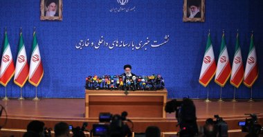 Iran's President-elect Ebrahim Raisi addresses his first press conference in the capital Tehran, Iran, June 21, 2021. (AFP File Phtoo)