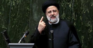 Iran&#039;s President Ebrahim Raisi speaks before parliament in the capital Tehran, Iran, August 25, 2021. (AFP Photo)