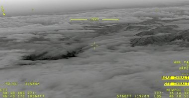 Akıncı conducts a detection of the crash site of the helicopter carrying the Iranian President, Foreign Minister, and other officials, south of the Azerbaijan-Iranian border, May 20, 2024. (AA Photo)